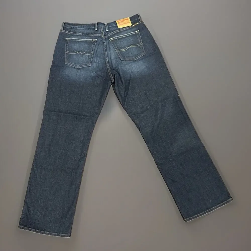 Lucky Brand Classic Dungarees Jeans Mens 36x32 Dark Wash Denim Blue Boot Cut Y2K